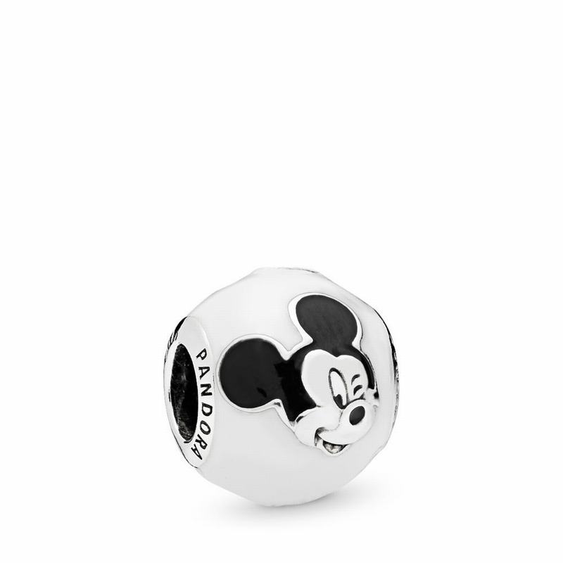 Pandora Disney Expressive Mickey Charm Ireland - Sterling Silver/Enamel/Black - 895076JBY